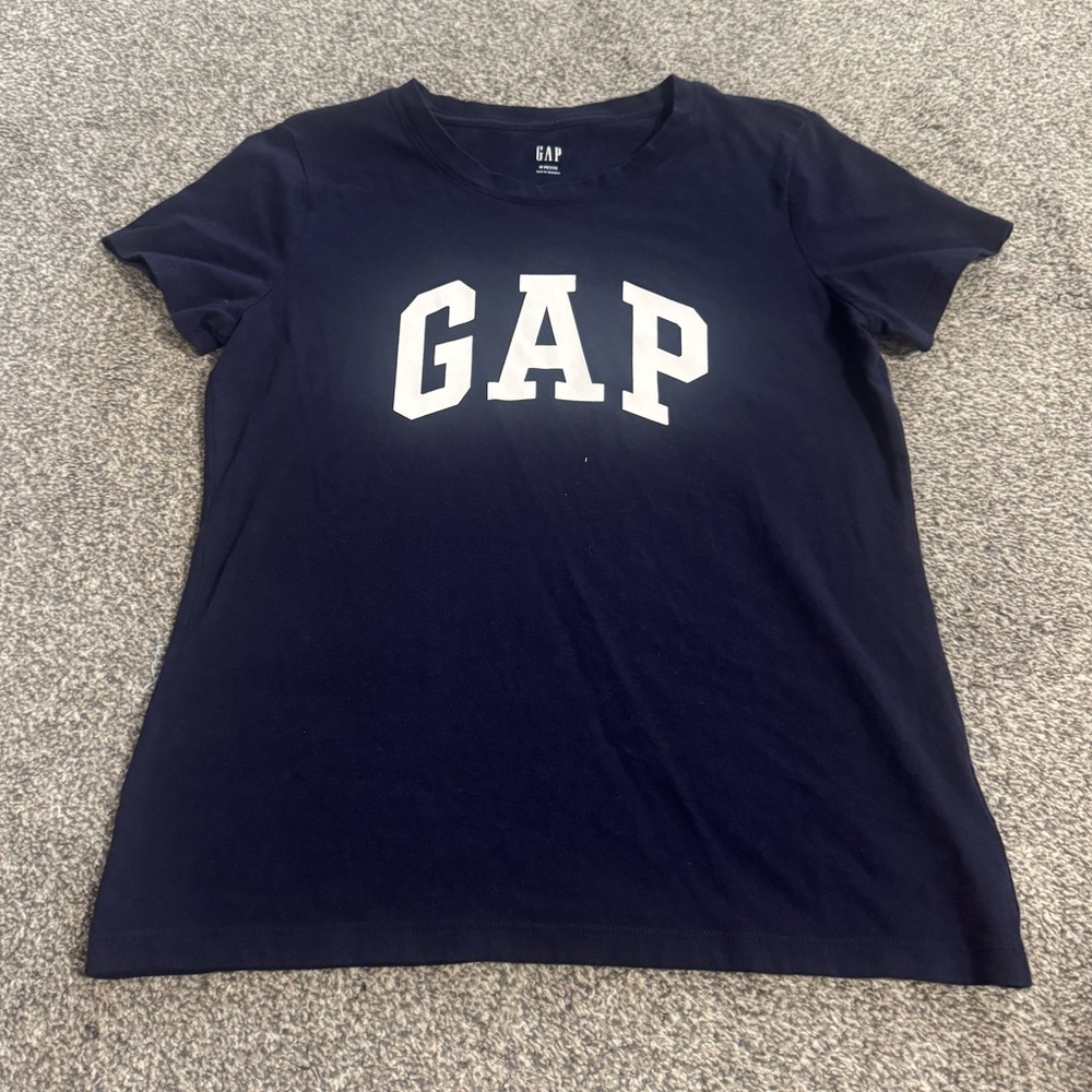 GAP Women's Dark Blue Tee with White Logo